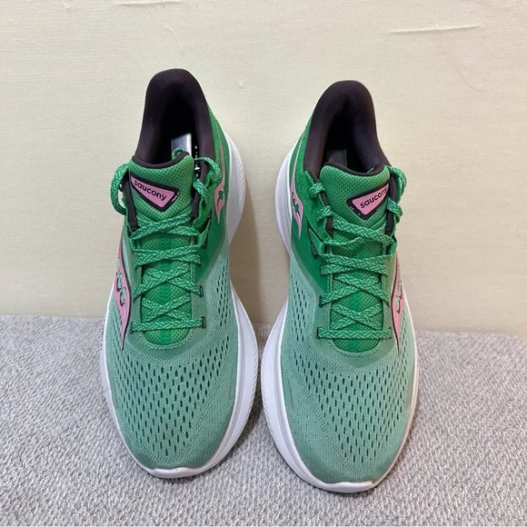 Saucony Green Pink Women's Running Shoes - Picture 3 of 7